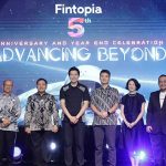 H.E. Nadjib Riphat Kesoema, Mr. Marsetio, Dr. Jonathan Chang, Mr. Liu Yongyan (Co-founder & Group CEO of Fintopia), Ms. Sherry Wang (Global Vice President of Fintopia), and Mr. Jimmy Gani