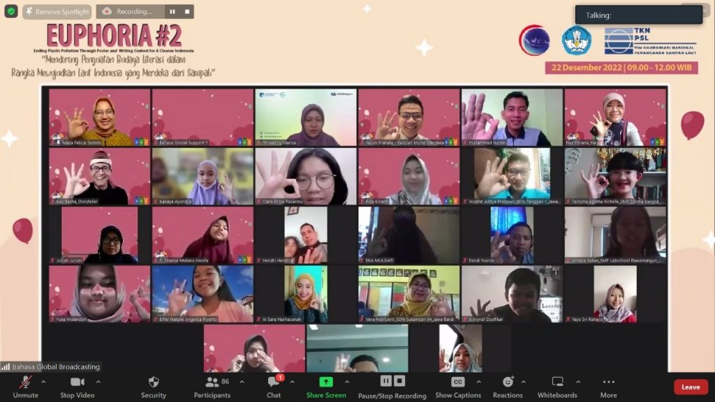 Wujudkan Indonesia Merdeka dari Sampah, EUPHORIA Dorong Penguatan Budaya Literasi Lewat Kompetisi Menulis, Story Telling, dan Poster