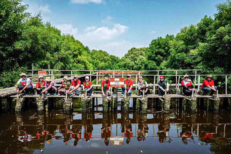 2 - Prudential Indonesia melakukan penanaman mangrove sebagai bagian dari komitmen perusahaan dalam mendukung pelestarian ekosistem pesisir.